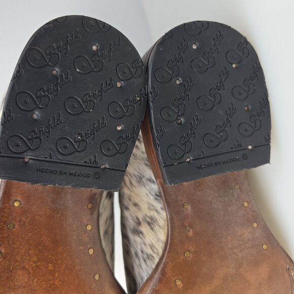 Stiefeld Boots -The Aurora Cowhide Boots White Black Snip Toe Size 6.5 Cowboy - Picture 8 of 12